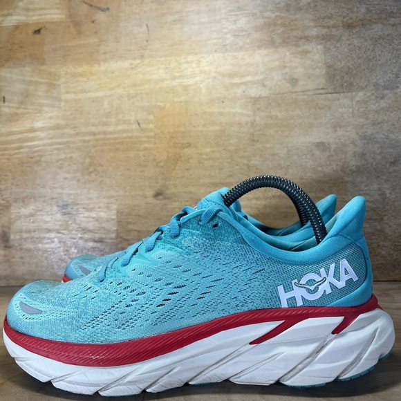 Hoka One One Clifton 8 REFLECTIVE Womens Size 8.5 Running Shoes Sneakers Blue - Picture 4 of 13